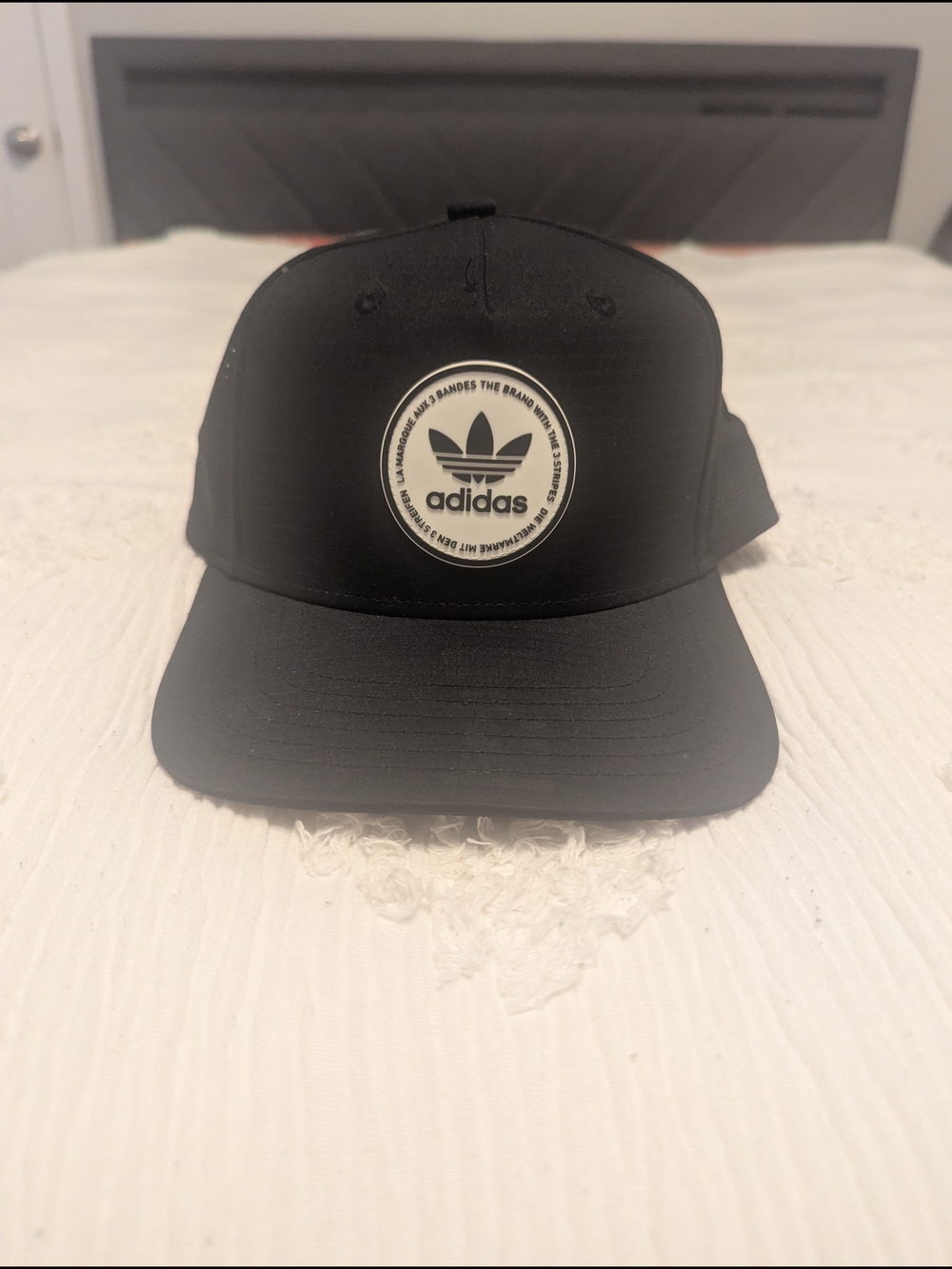 Adidas Black Trefoil Patch Snapback Hat